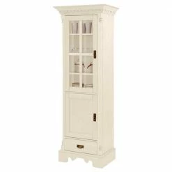 70x203x45 Landhaus Vitrine In Creme - Rospus