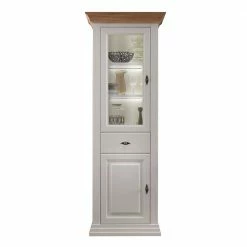 72x199x45 Modern Country Vitrinenschrank In Weiß - Henry