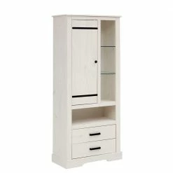 75x170x35 Cm Landhaus Schrank In Weiß - Manduza