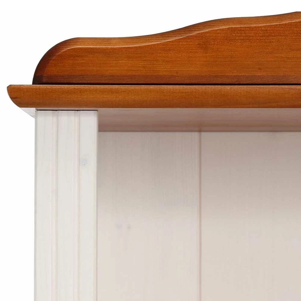 77x181x30 Landhaus Bücherregal Aus Kiefer Zweifarbig - Conzina – Bild 4