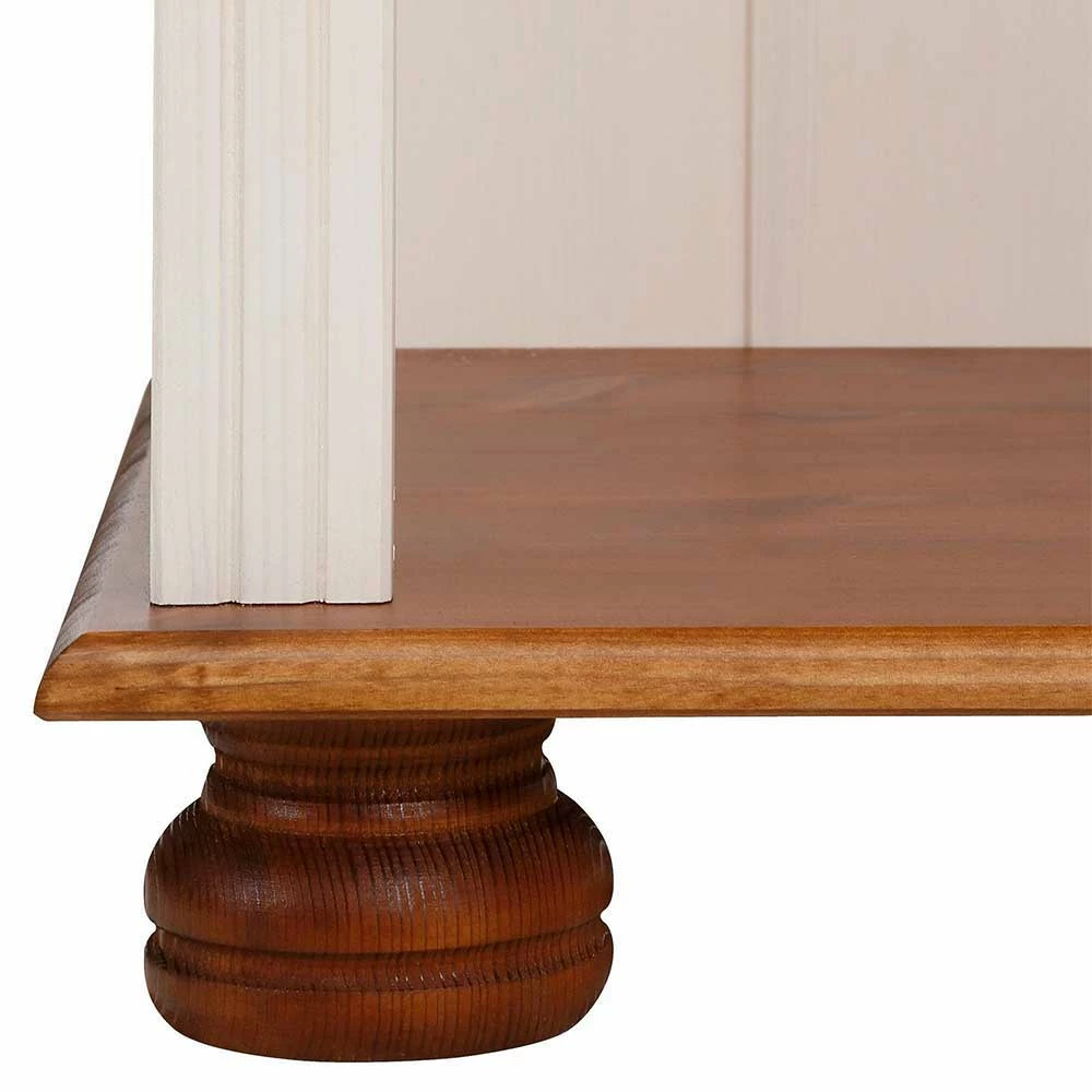 77x181x30 Landhaus Bücherregal Aus Kiefer Zweifarbig - Conzina – Bild 5