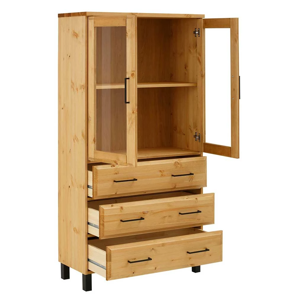 80x155x37 Schrank Mit Glastüren & 3 Schubladen - Ploiesti – Bild 4