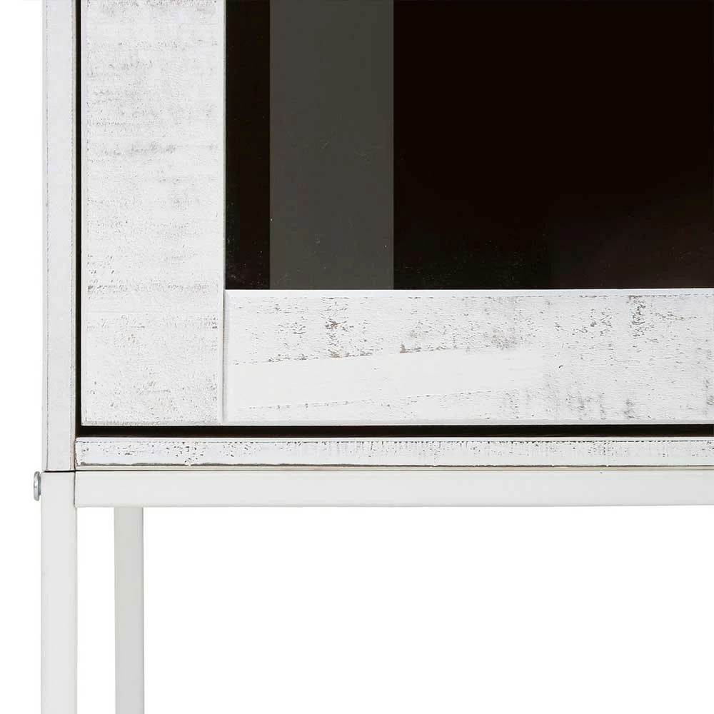 90x180x35 Vitrinenschrank In Kiefer Weiß - Ejeliva – Bild 6