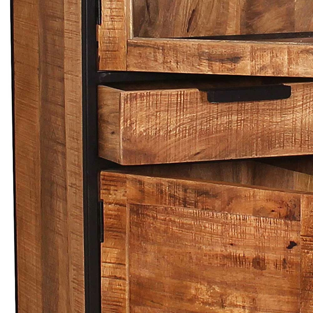 90x180x40 Rustikaler Vitrinenschrank Mit Stauraum - Evradon – Bild 6