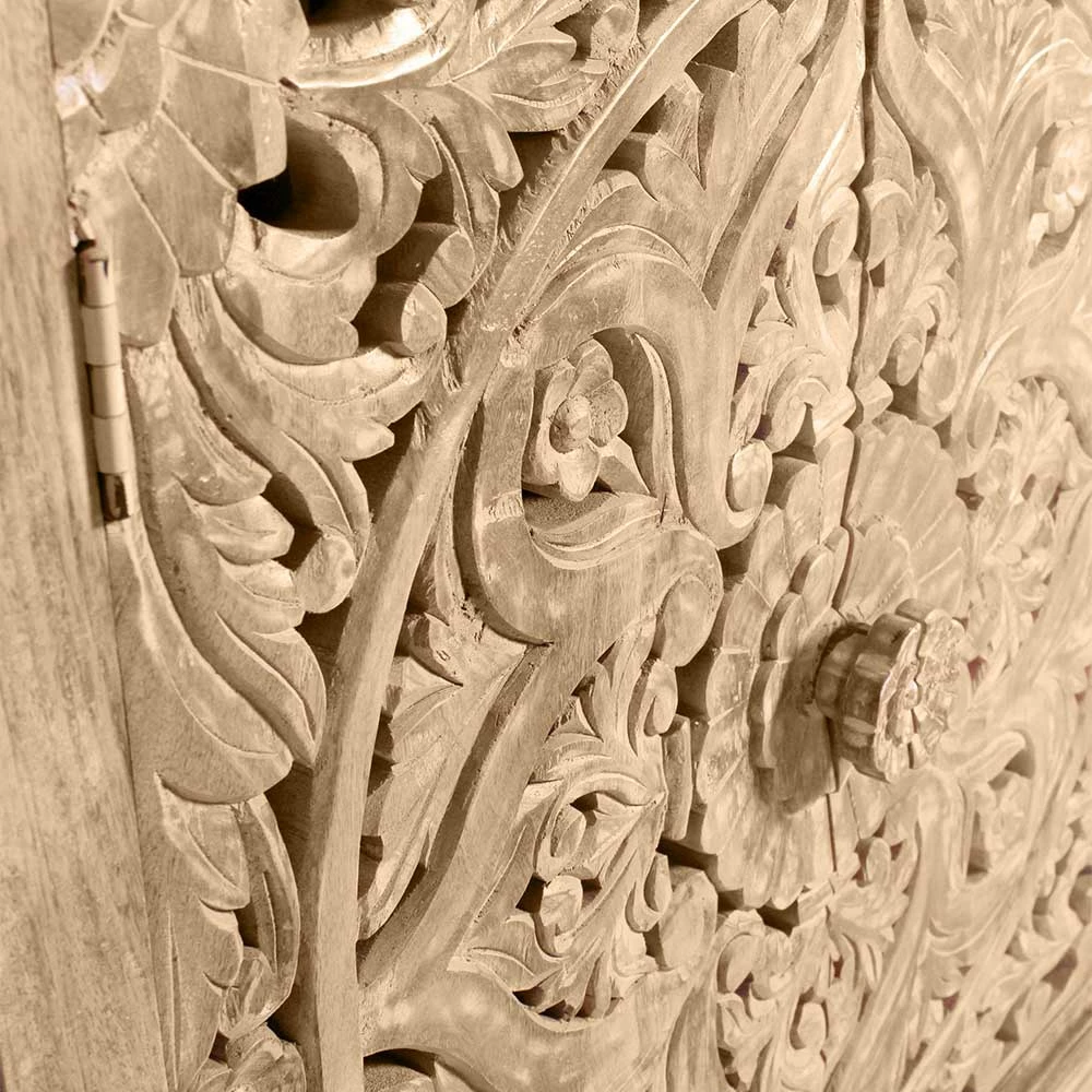 90x180x45 Vintage Holzvitrine Mit Schnitzerei - Runiasa – Bild 6