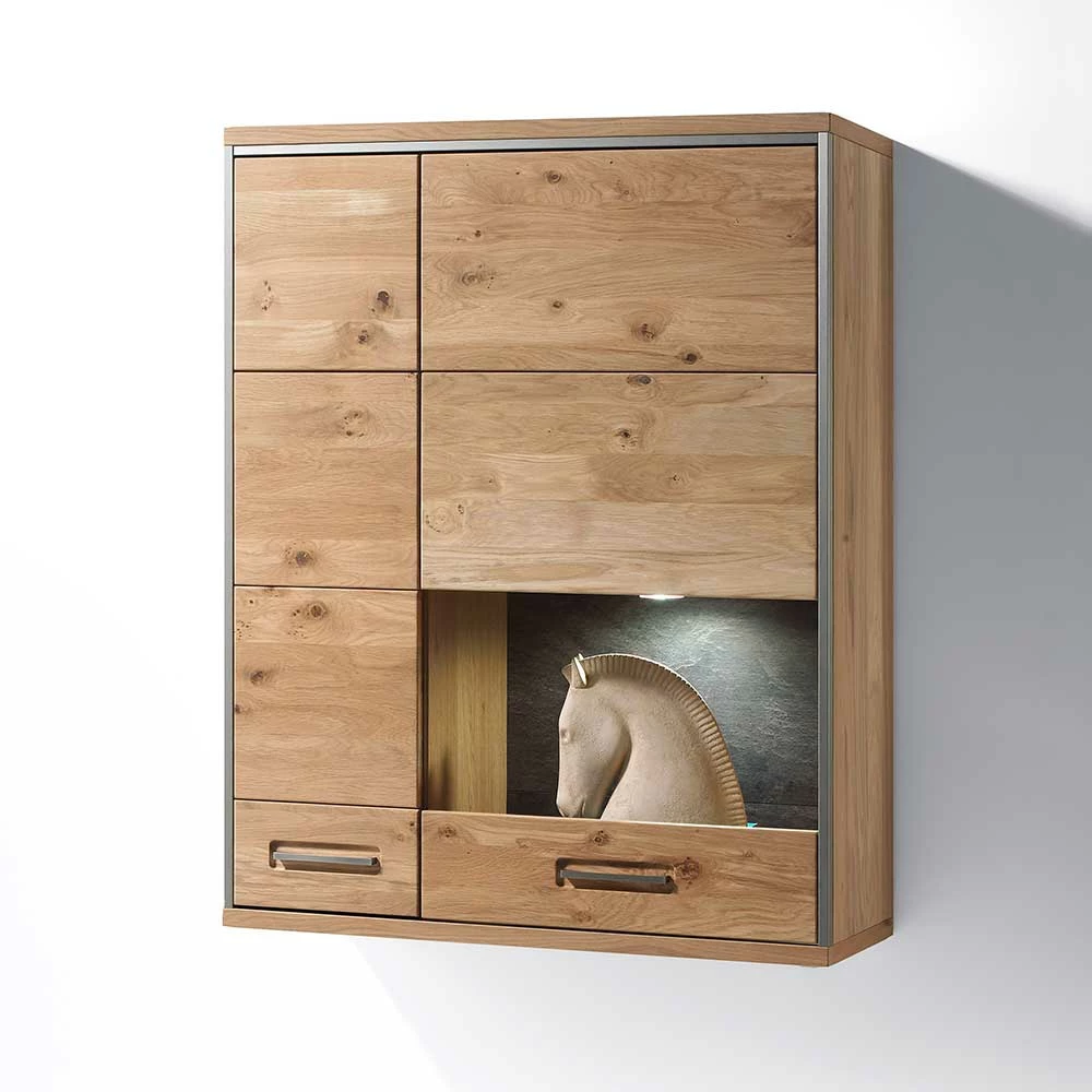 94x120x39 Hängeschrank Fürs Wohnzimmer In Eiche Bianco - Hannica – Bild 2