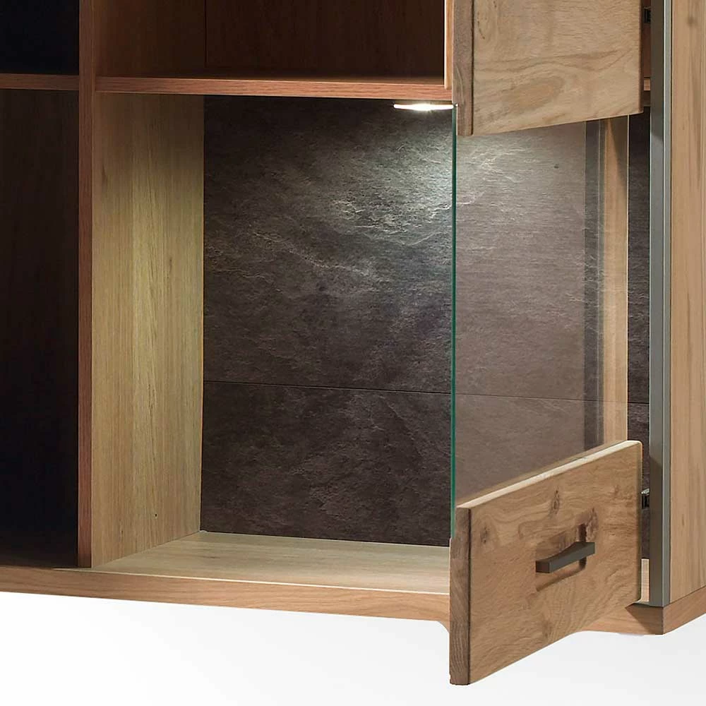 94x120x39 Hängeschrank Fürs Wohnzimmer In Eiche Bianco - Hannica – Bild 6