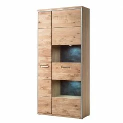 94x201x39 Schrank Vitrine In Eiche Bianco Furnier - Hannica