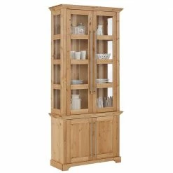 94x207x31 Kiefernholz Vitrine - Landhaus Modern - Noellisa