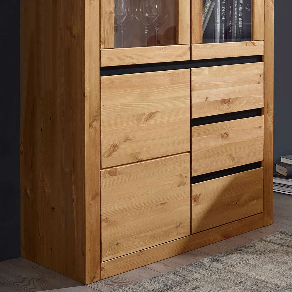 95x150x42 Wohnzimmerschrank Mit Glas Türen - Filedria – Bild 5