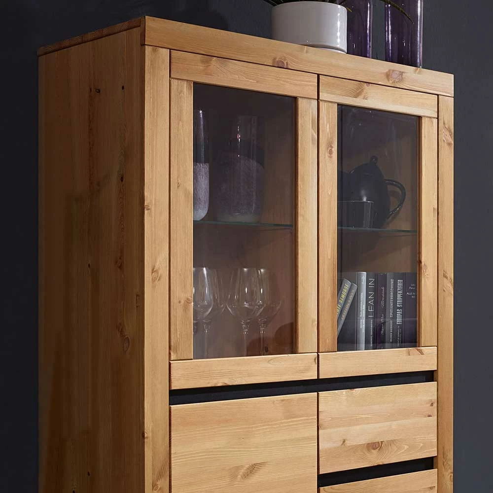 95x150x42 Wohnzimmerschrank Mit Glas Türen - Filedria – Bild 6