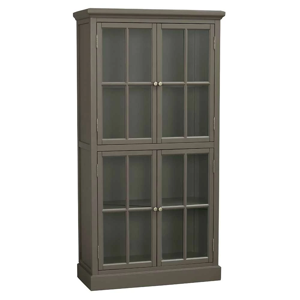 95x185x42 Country Style Vitrinenschrank In Grau - Midaria – Bild 2