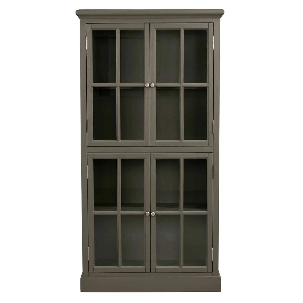 95x185x42 Country Style Vitrinenschrank In Grau - Midaria – Bild 3