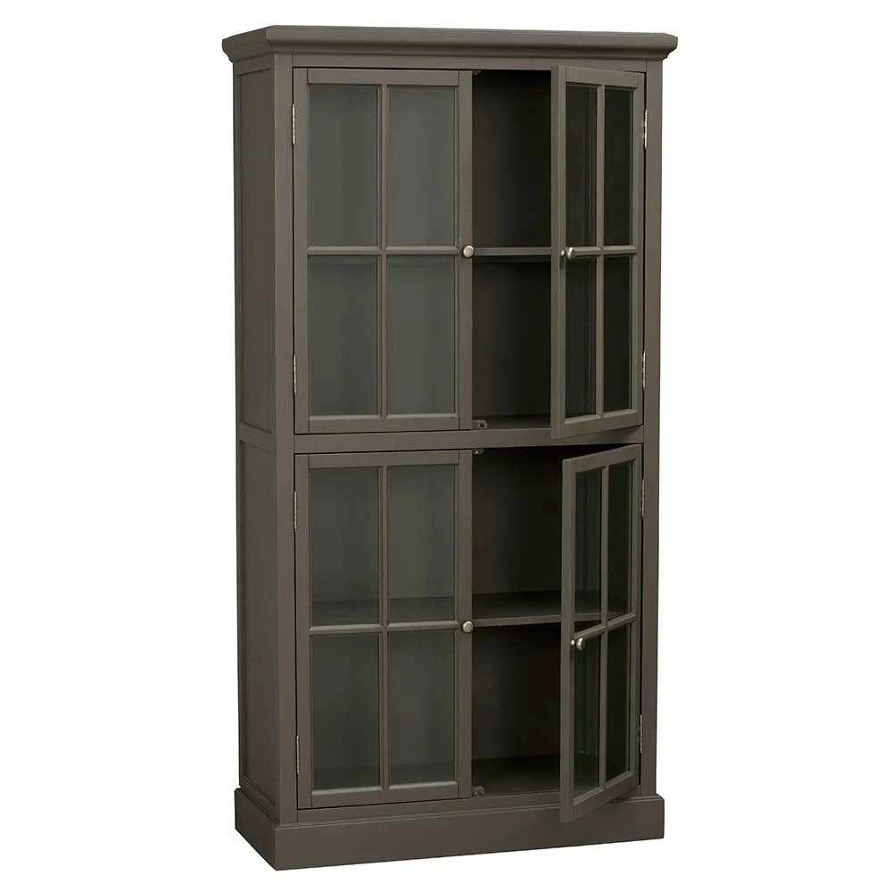 95x185x42 Country Style Vitrinenschrank In Grau - Midaria – Bild 4