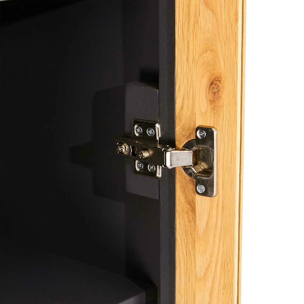 97x181x45 Vitrinenschrank In Eiche Bianco & Grau - Hopiz – Bild 5