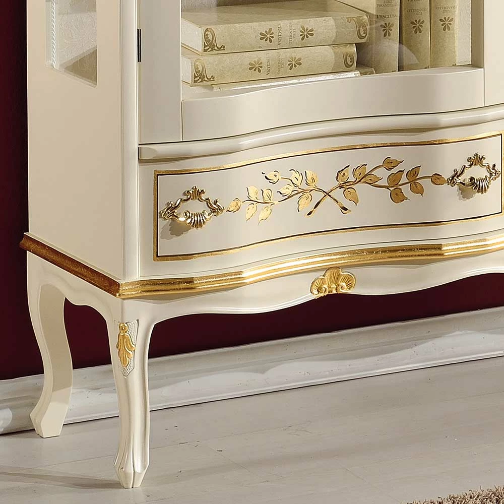 Barock Design Vitrine In Weiß & Gold - Iviada – Bild 2