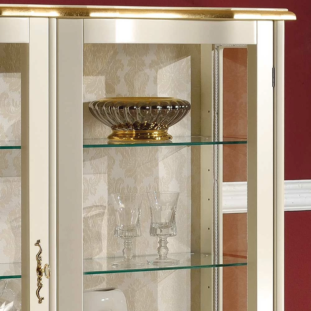 Barock Design Vitrine In Weiß & Gold - Iviada – Bild 3