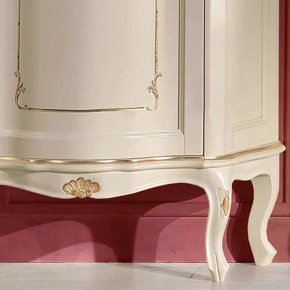 Barockstil Vitrine In Weiß & Gold - Datalera – Bild 4