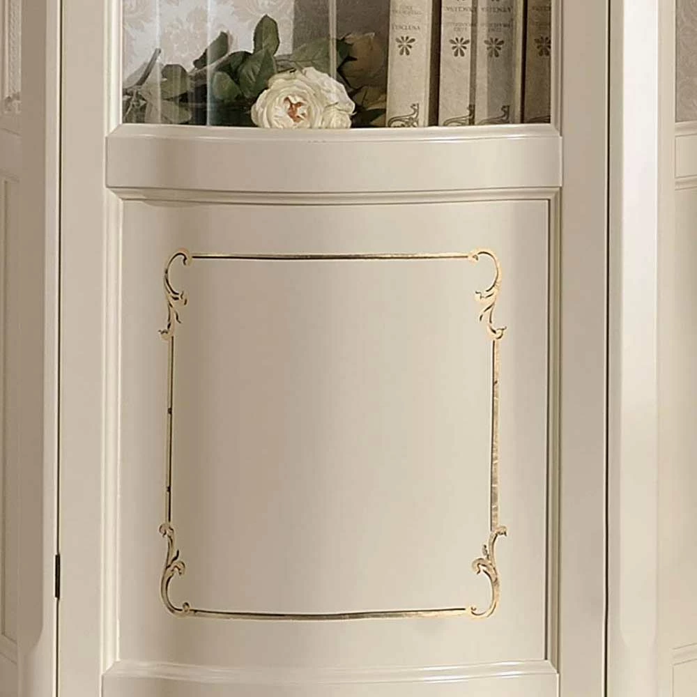 Barockstil Vitrine In Weiß & Gold - Datalera – Bild 5