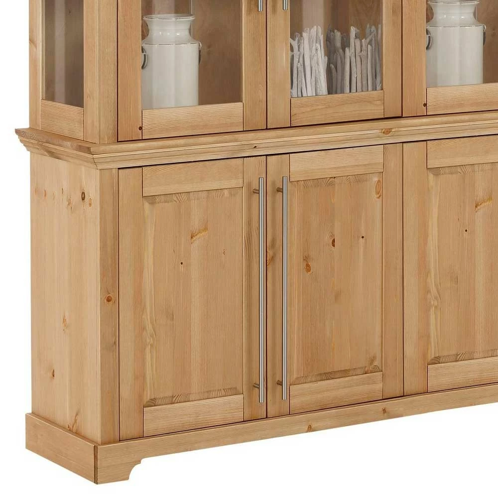 Breite Vitrine Aus Kiefer Massivholz - Noellisa – Bild 4