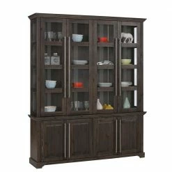 Breiter Vitrinenschrank In Kiefer Dunkel - Syvila