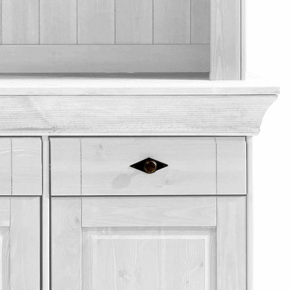 Buffetschrank Satumare In Weiß Kiefer Teilmassiv – Bild 5