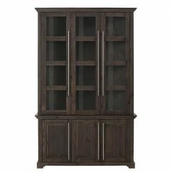 Dunkle Vitrine Aus Kiefer Massivholz - Syvila