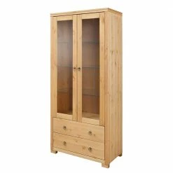 Geölte Holz Vitrine In Kiefer Natur - Vinidad