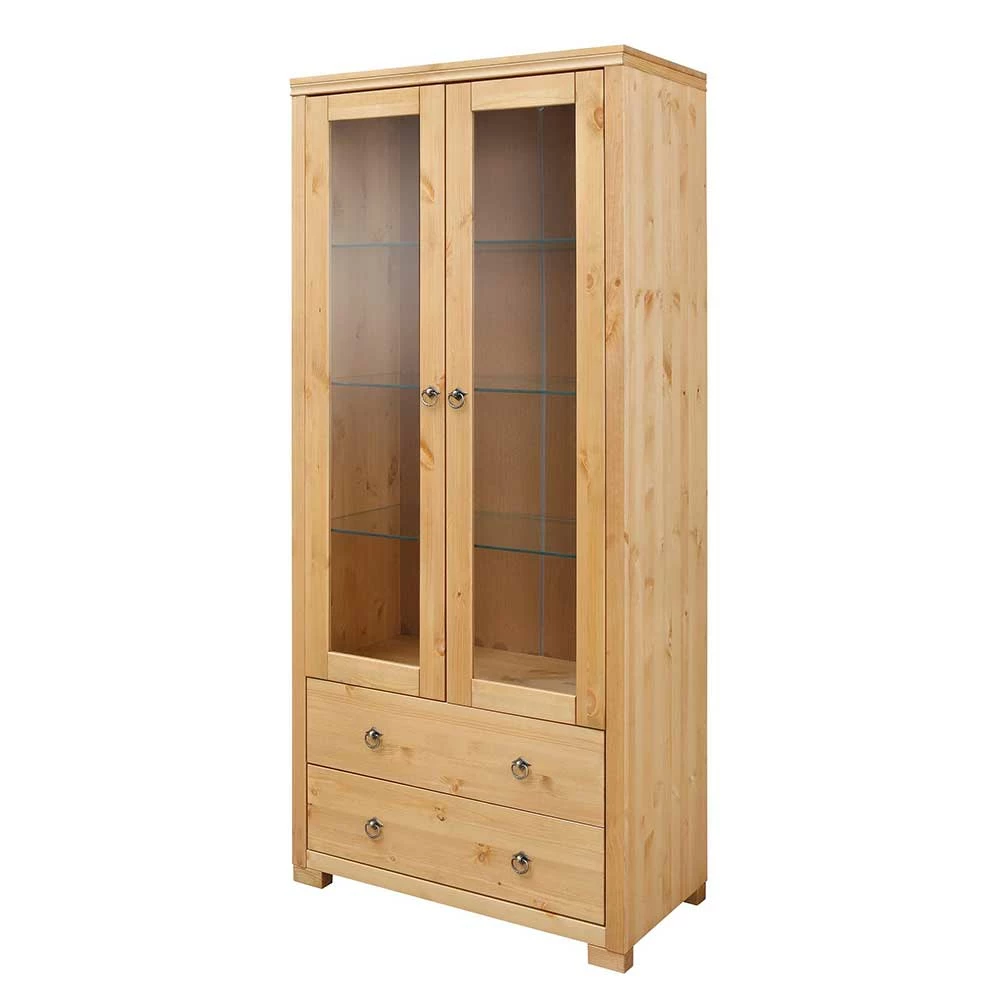 Geölte Holz Vitrine In Kiefer Natur - Vinidad