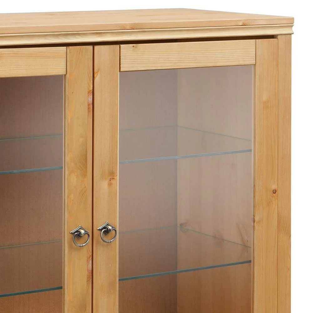 Glastüren Highboard In Natur Geölt - Vinidad – Bild 5
