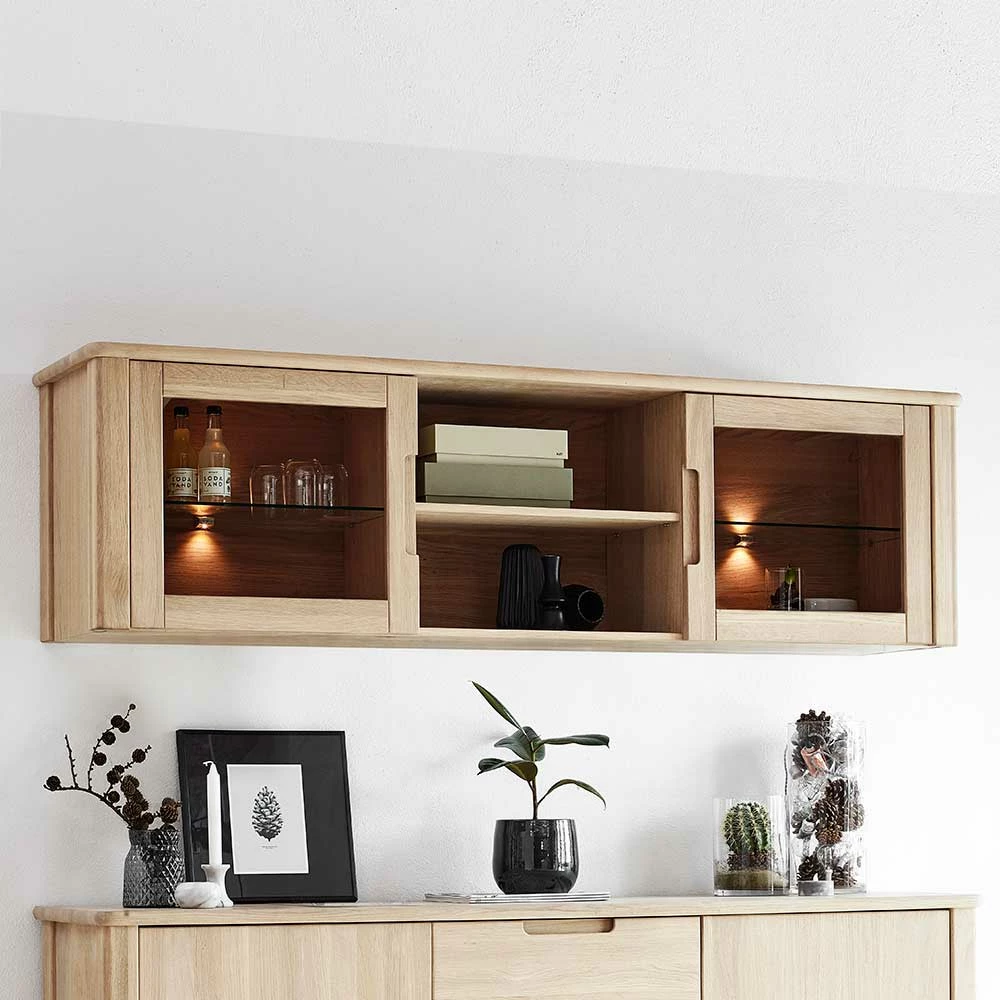 Hängende Massivholz Vitrine In Eiche - Vangus – Bild 2