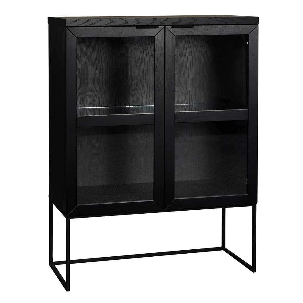 Hochwertige Design Vitrine In Schwarz - Meciva – Bild 2