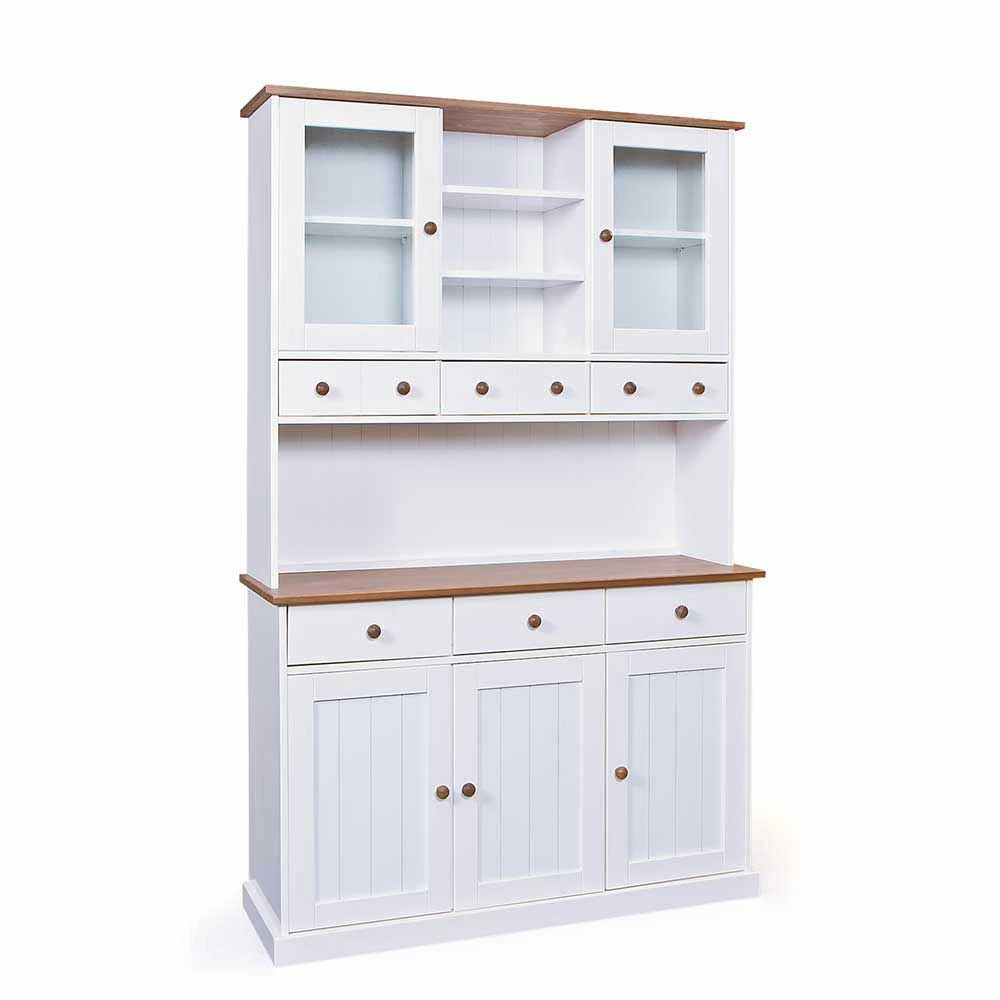 Holz Landhaus Büfett In Weiß Braun - Vatina – Bild 2