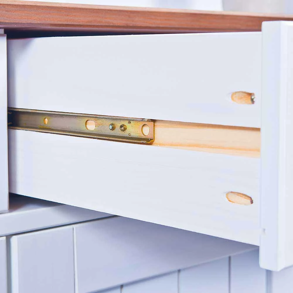 Holz Landhaus Büfett In Weiß Braun - Vatina – Bild 5