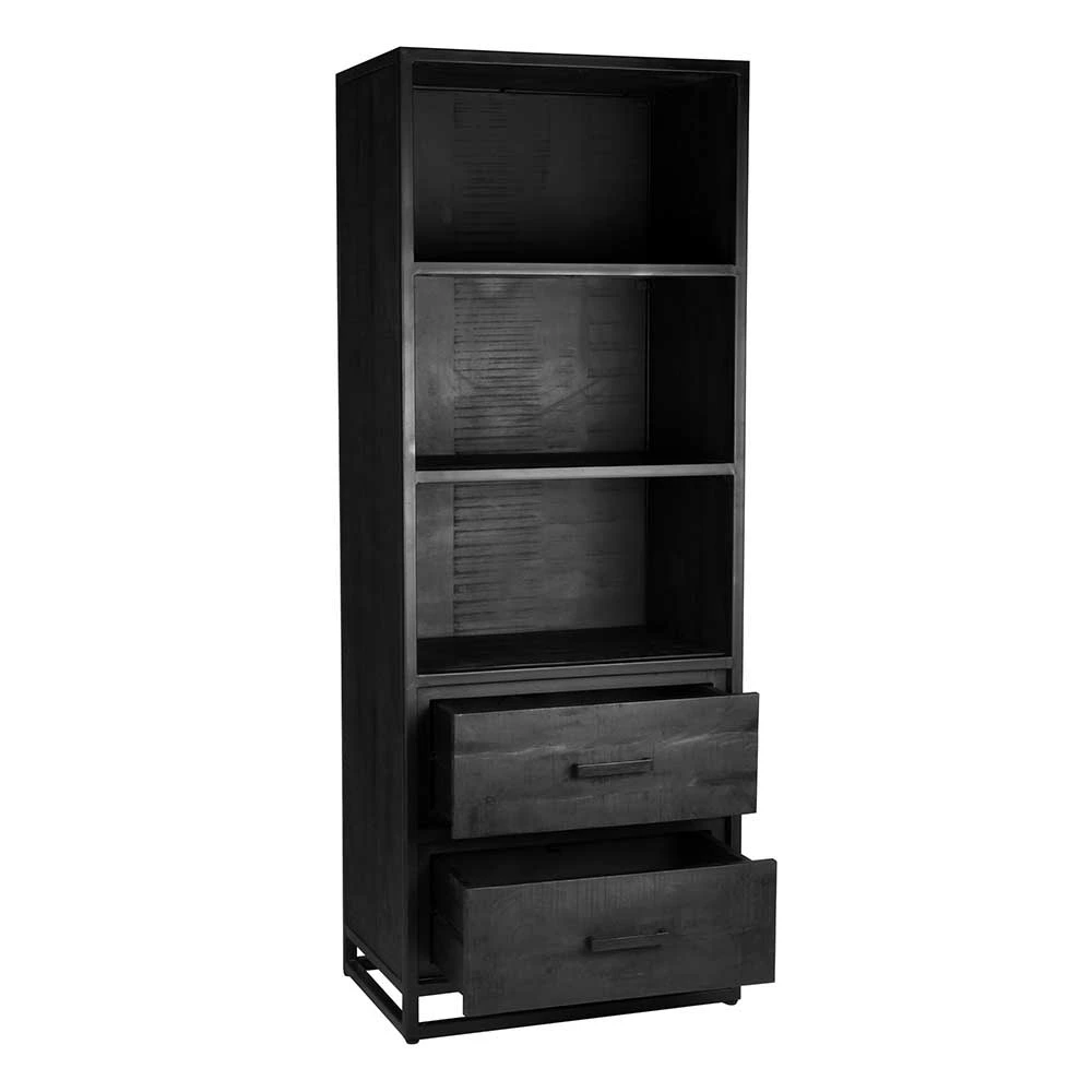 Industrial Regal In Schwarz Mit 2 Schubladen - Esturado – Bild 4