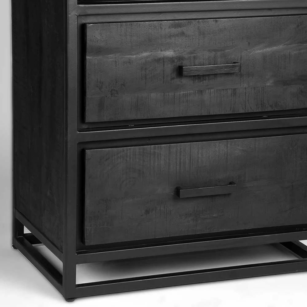 Industrial Regal In Schwarz Mit 2 Schubladen - Esturado – Bild 5