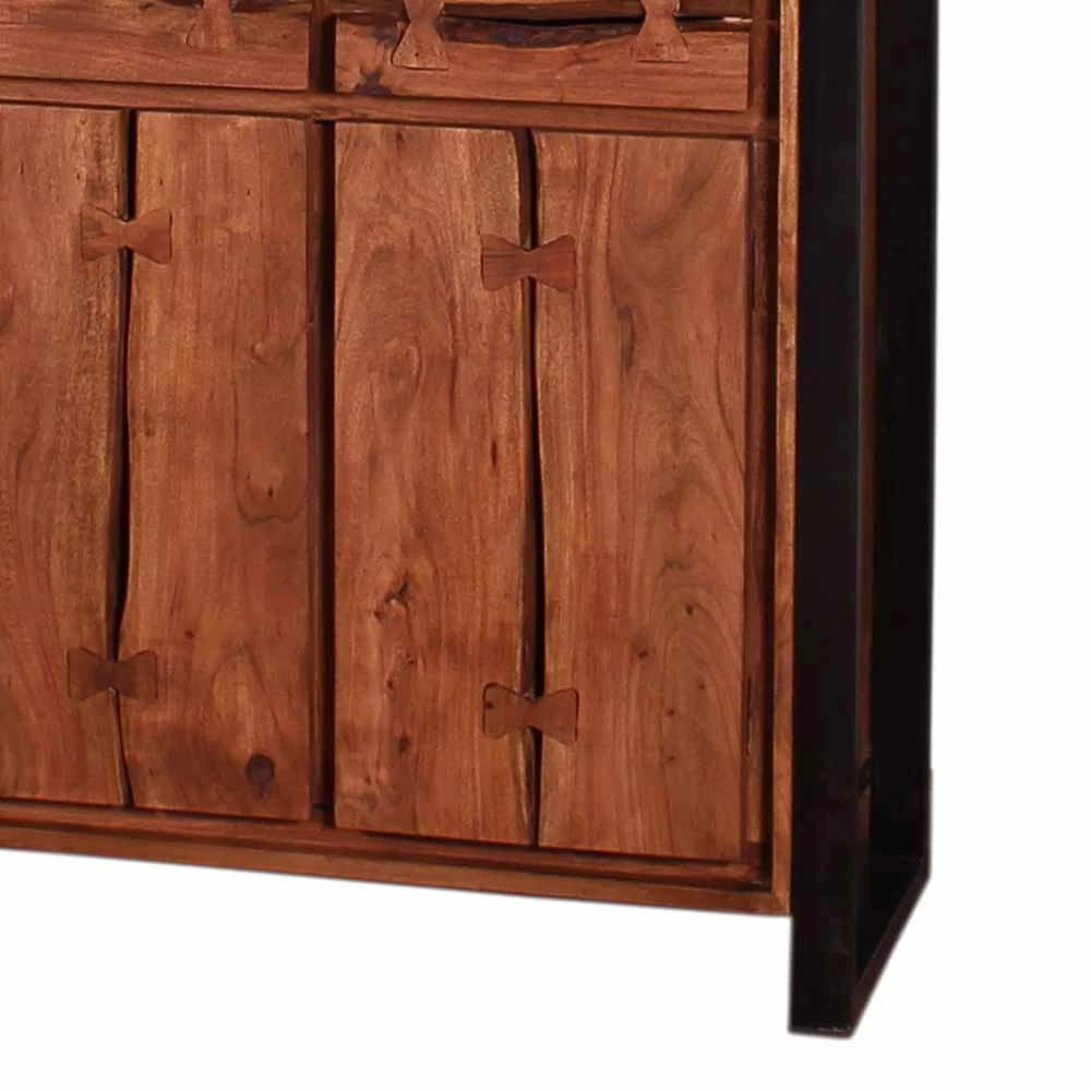 Industry Vitrinenschrank Smantana Aus Holz Akazie Cognac – Bild 3