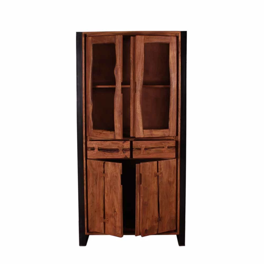 Industry Vitrinenschrank Smantana Aus Holz Akazie Cognac – Bild 6