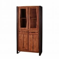 Industry Vitrinenschrank Smantana Aus Holz Akazie Cognac