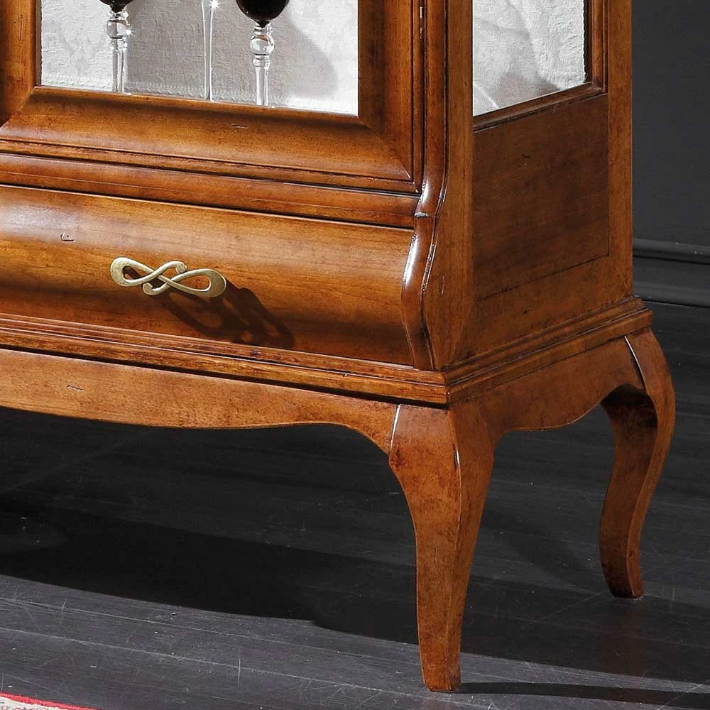 Italienische Doppeltür Vitrine In Nussbaumfarben - Motiz – Bild 3