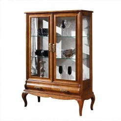 Italienische Doppeltür Vitrine In Nussbaumfarben - Motiz