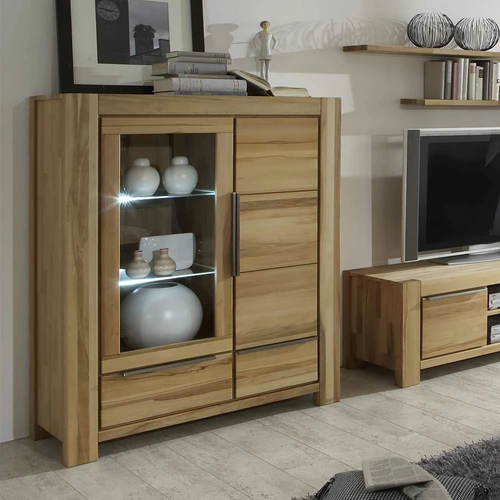 Kernbuche Vitrine Flanzios Mit Beleuchtung – Bild 2