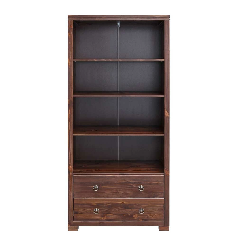 Kiefer Holzregal In Dunkelbraun Lackiert - Luvin – Bild 2