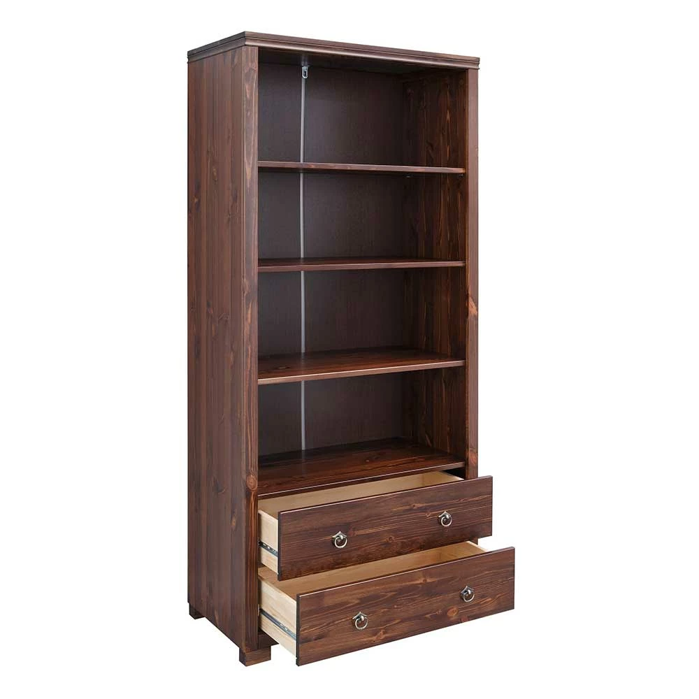 Kiefer Holzregal In Dunkelbraun Lackiert - Luvin – Bild 3