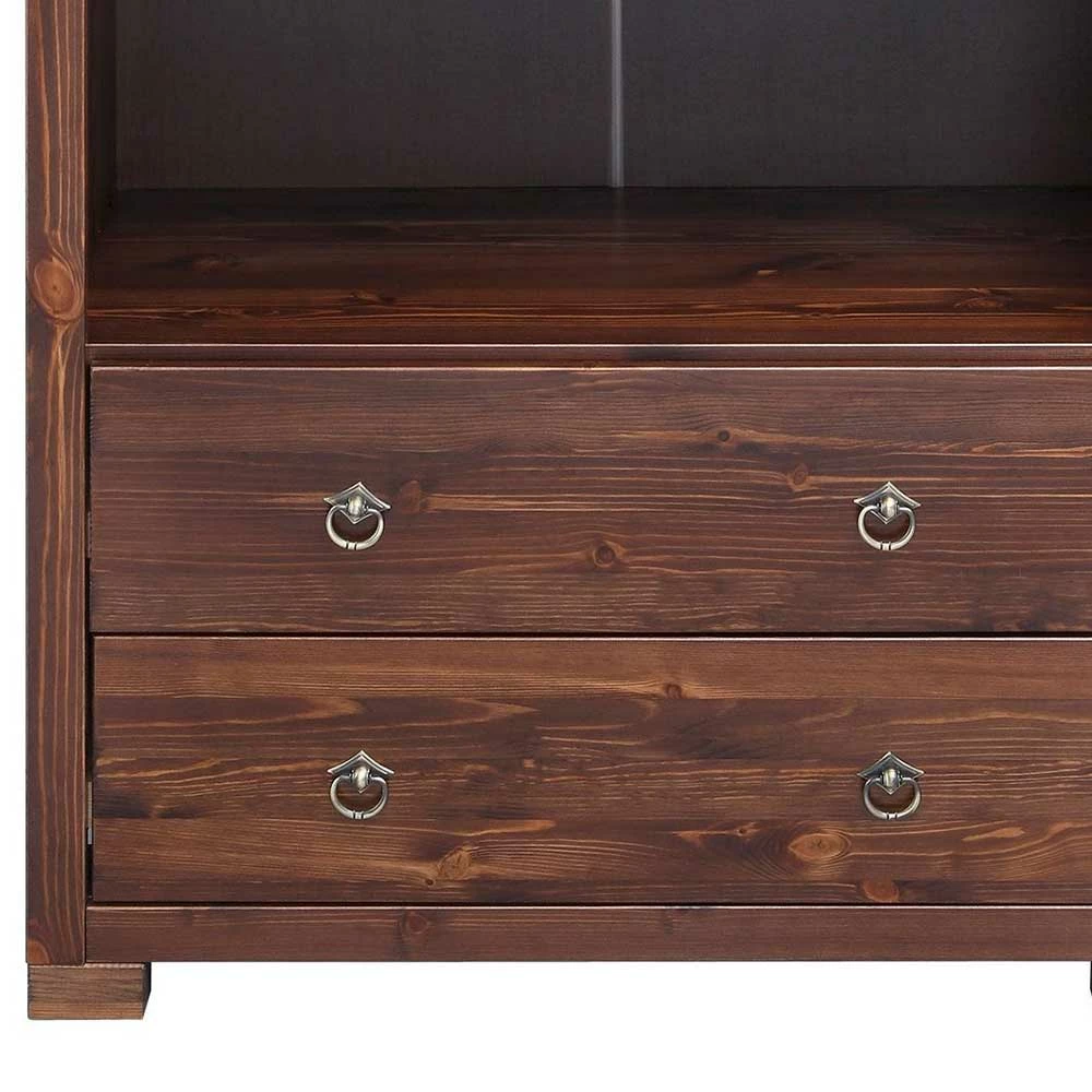 Kiefer Holzregal In Dunkelbraun Lackiert - Luvin – Bild 4