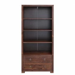 Kiefer Holzregal In Dunkelbraun Lackiert - Luvin