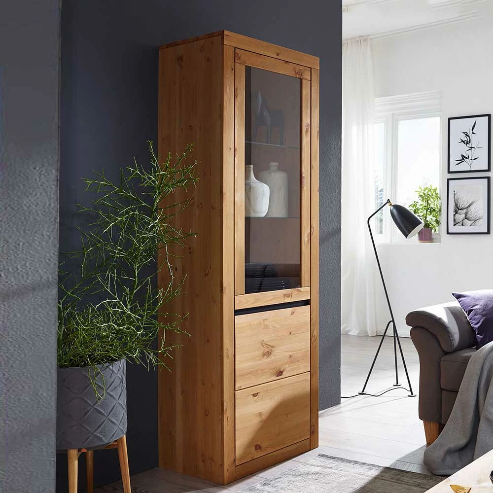 Kiefernholz Standvitrine Gebeizt & Geölt - Filedria – Bild 2