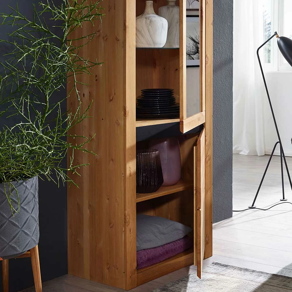 Kiefernholz Standvitrine Gebeizt & Geölt - Filedria – Bild 4
