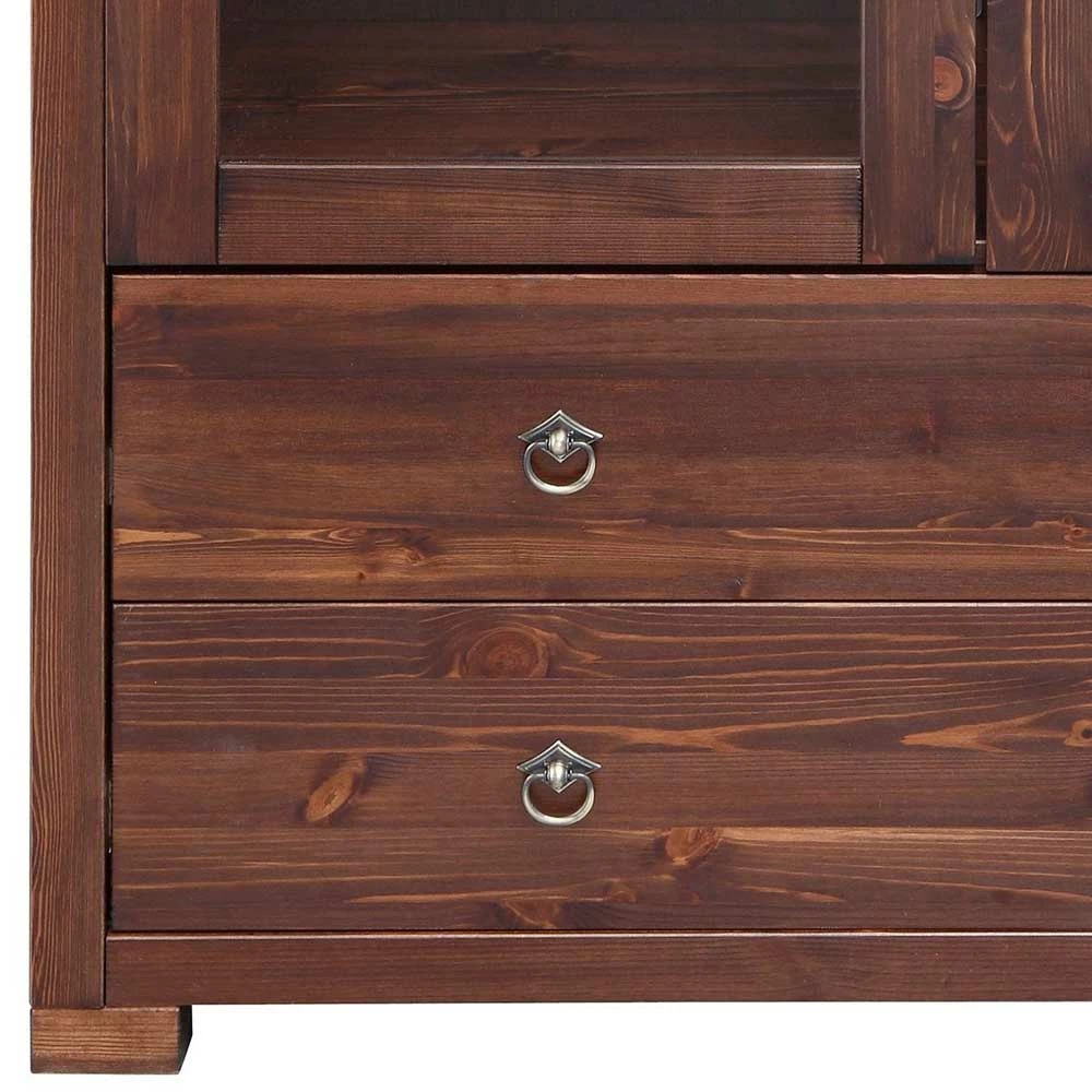 Kleiner Vitrinenschrank In Dunkelbraun - Luvin – Bild 4