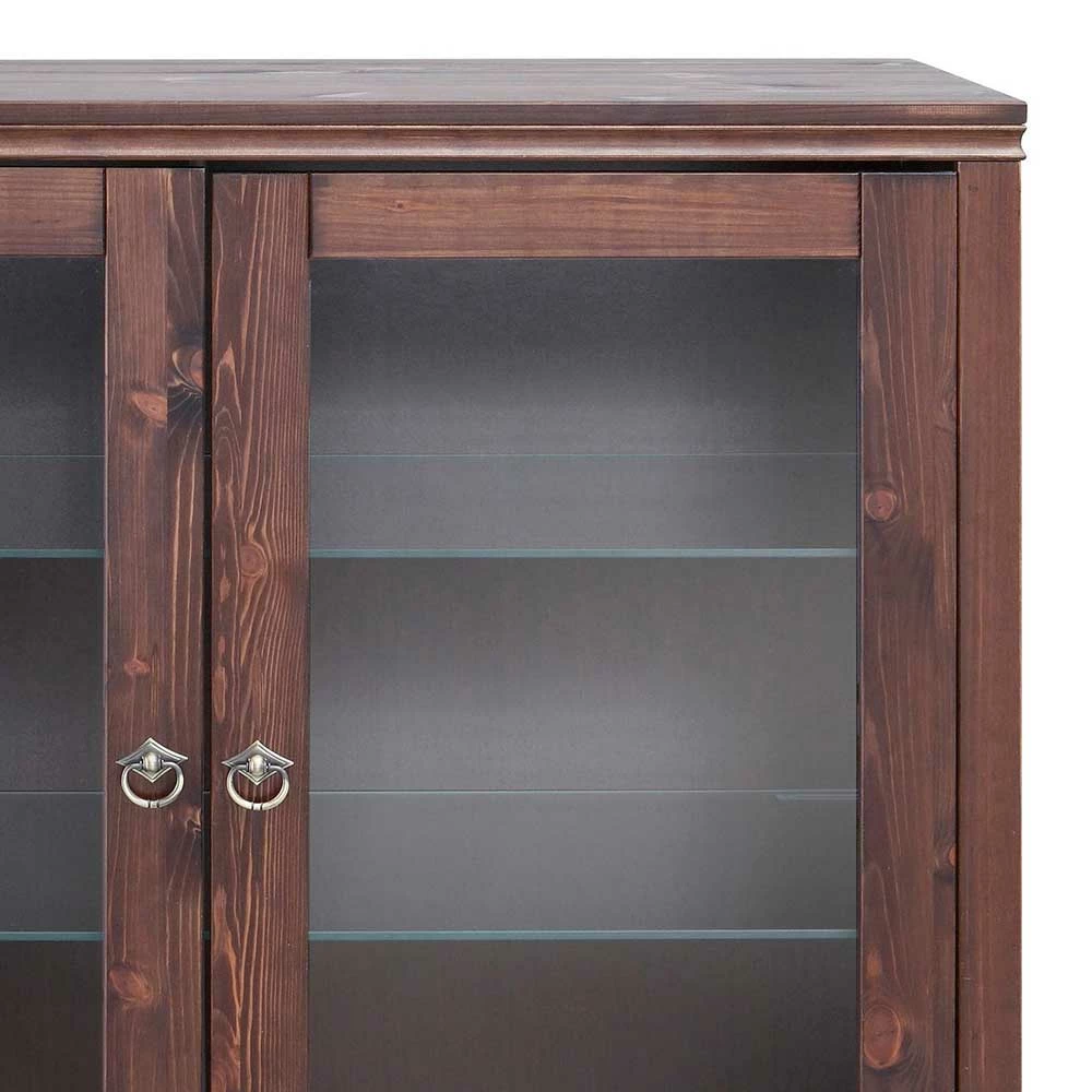 Kleiner Vitrinenschrank In Dunkelbraun - Luvin – Bild 5